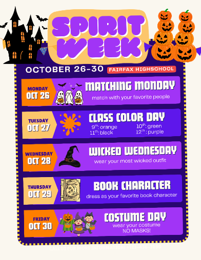 Halloween Spirit Week listing