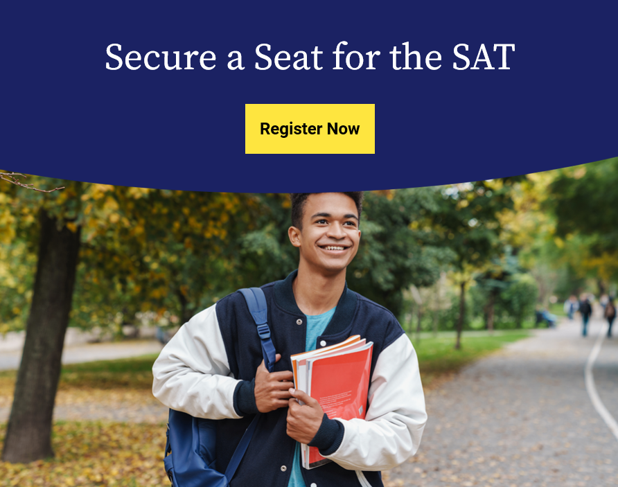 Student with SAT Prep Books