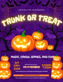 Hayfield Secondary School Music Honor Society Trunk or Treat Flyer
