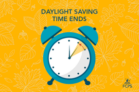 image of clock showing Daylight Savings Time Ends Fall Back