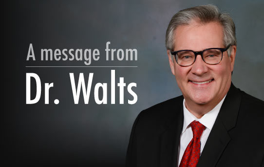 A message from Dr. Walts