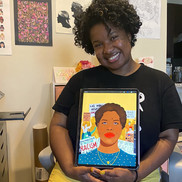 Unity Reed HS Art Teacher Taylor McManus drew a portrait that was selected to accompany an article in “Newsweek” magazine