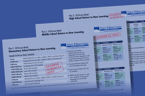 Check out sample daily student schedules for second quarter 50/50 model