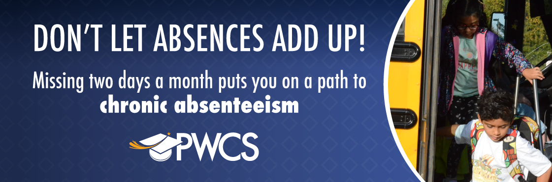 Don't let absences add up! Missing two days a month puts you on a path to chronic absenteeism.