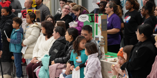 Parents and students at school