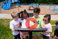 Photo of students participating in Bristow Run Story Walk