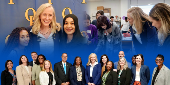 Governor Spanberger with students and staff