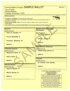 Nov 21 Fairfax City Sample Ballot