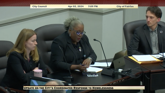 04-02-24 city update on homelessness by Valmarie Turner at Fairfax City Council meeting