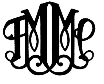 The letters FMMC interconnected in elaborate black script writing