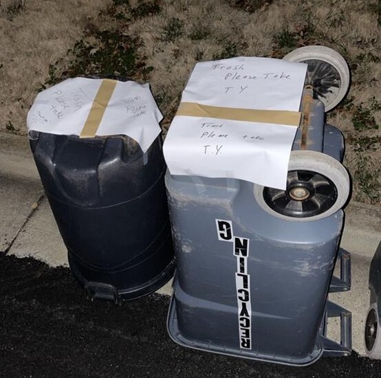 Dispose of trash carts 