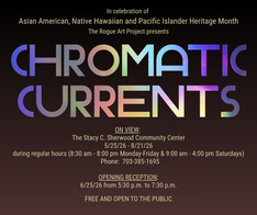 Chromatic Currents logo and event information
