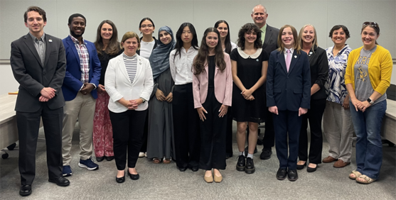 Students, city council members, teachers, and staff at June 2 presentation