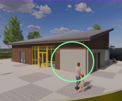 new structure at thaiss park, with the mural area circled