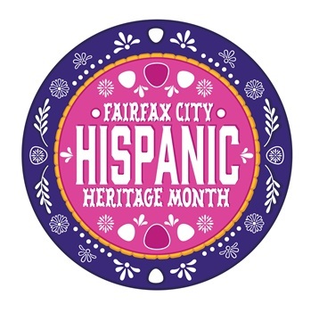 Pink and purple Hispanic Heritage month logo