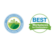 green business partners and best workplace for commuters logos