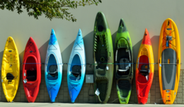 Image of kayak lined up 