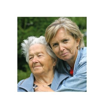 Older mother and daughter hugging