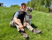 Randy with a dog.