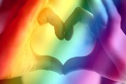 rainbow banner with heart