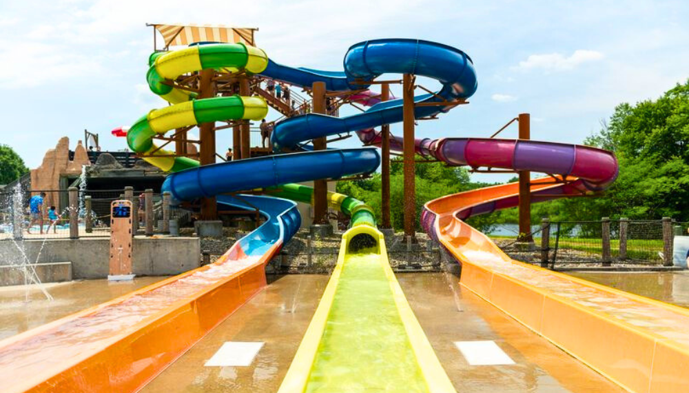 Image of slides at the Watermine Family Swimmin' Hole