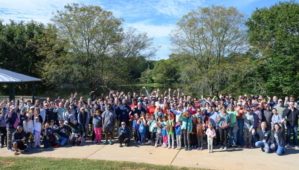 Image of a group of volunteers smiling during a past National public Lands Day