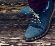 Image of blue dress shoes.