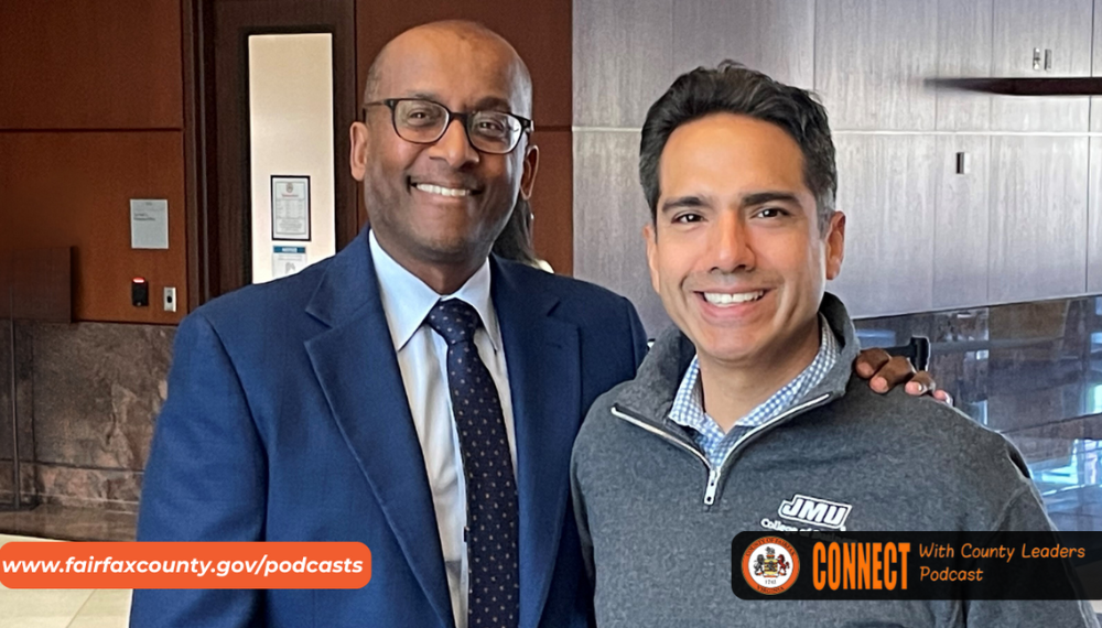 Image of Fairfax County Executive Bryan Hill with Fairfax County Circuit Court Clerk Chris Falcon. 