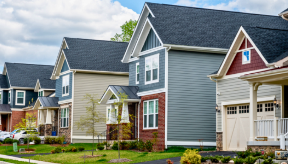 Image of a neighborhood of houses. 