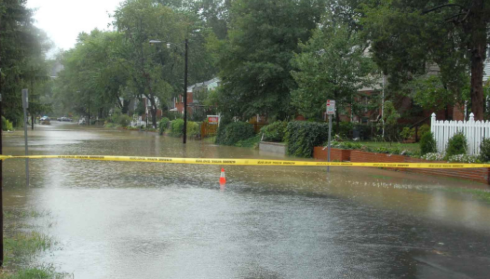 Image of flooding in the street.