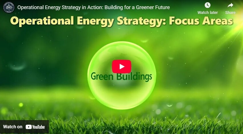 screenshot of video with operational energy strategy: focus areas, green buildings