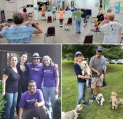 collage of volunteers