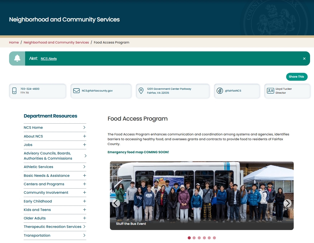 NCS Food Access Page