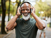 man wearing headphones