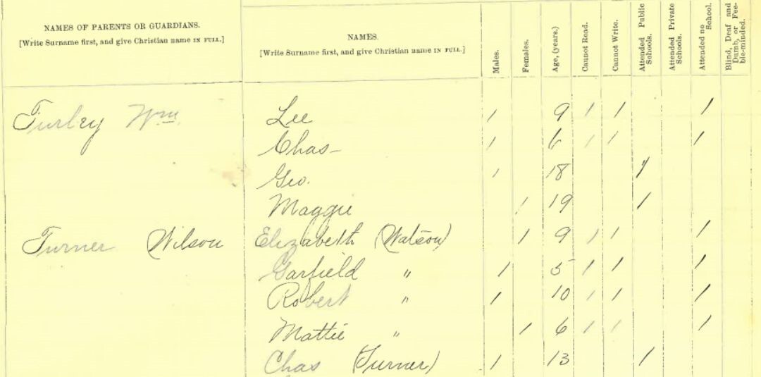 Figure 4 - 1890 School Ledger Providence District Box 1