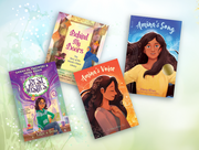 Book covers from author Hena Khan (Amina's Voice, Amina's Song, Behind My Doors, Best Wishes)