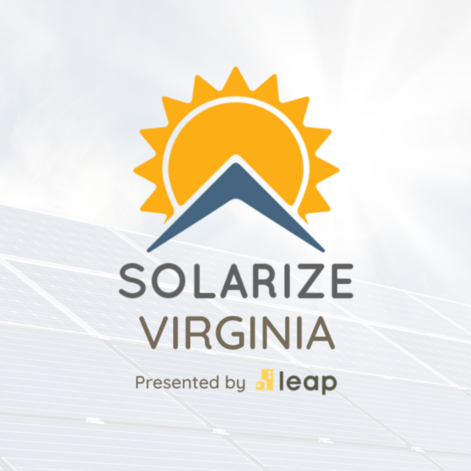 solarize logo overlaid on a photo of solar panels