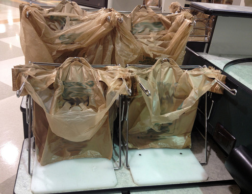 bags at a grocery store