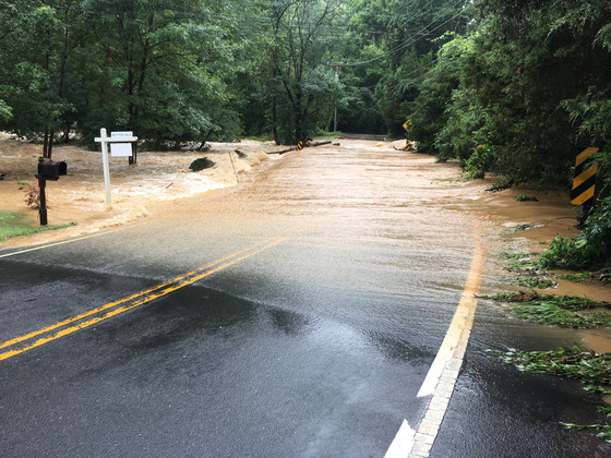 flooding on a roadway