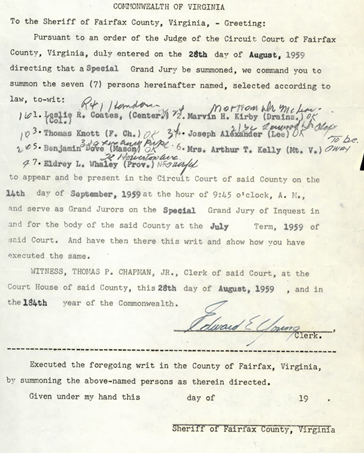 Grand Jury summons p 555