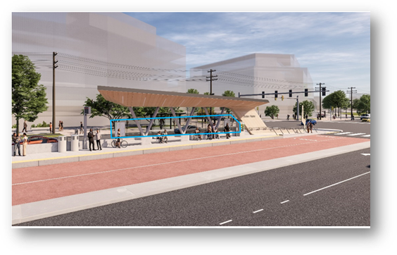 rendering of transit station