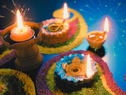 Diwali candles and decorations