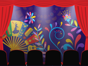 stage with Hispanic decorations