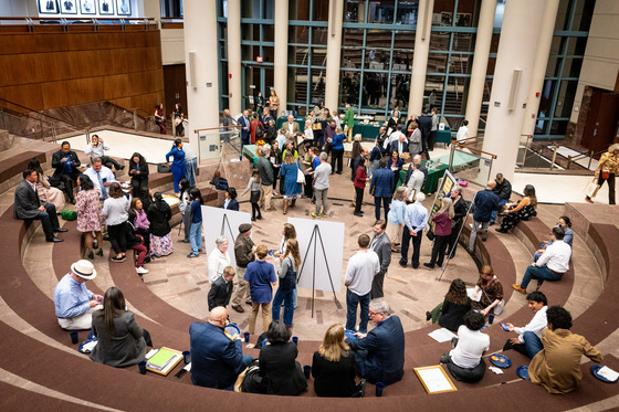 photo of awardees enjoying the ceremony reception
