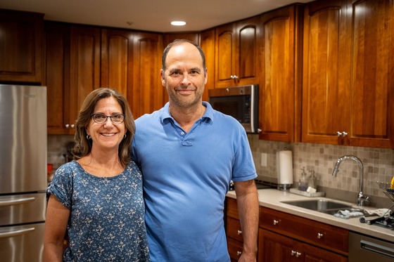 photo of jeff and his wife heidi in their energy efficient kitchen