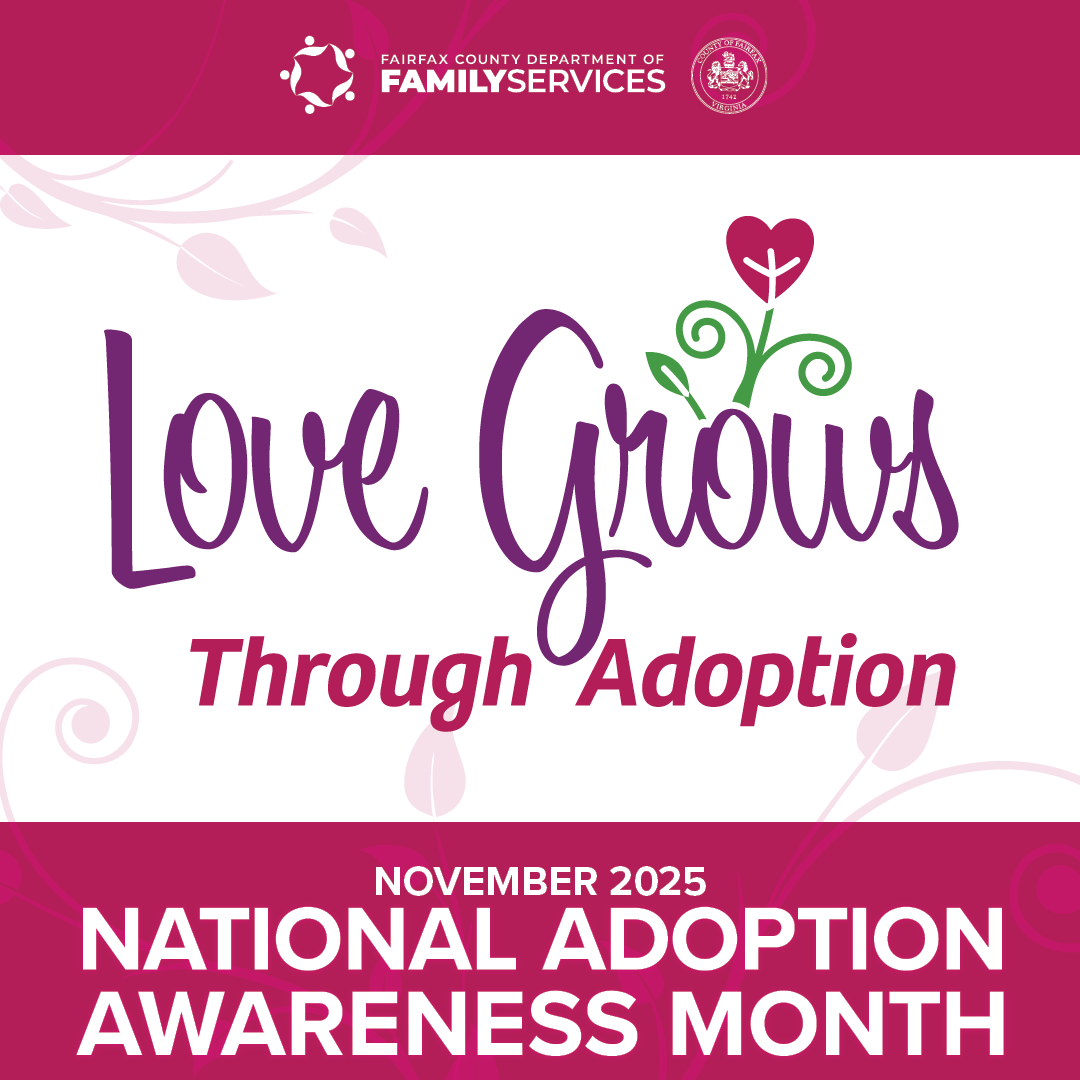 Love grows through adoption - adoption Awareness graphic