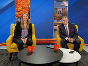 Samantha Carrico with host of Good Morning Washington on set