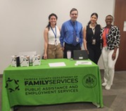 Group of people at a tabling event 