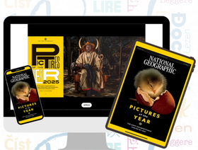 computer, tablet and smart phone with National Geographic magazine covers and inside article "Pictures of the Year 2025"