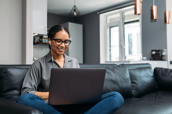 job seeker on computer